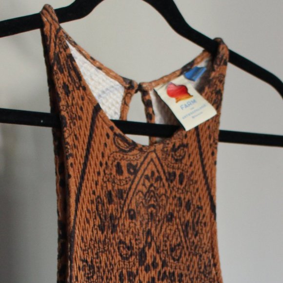 FARM Rio for Anthropologie Brown/Black Midi Dress - Picture 5 of 8